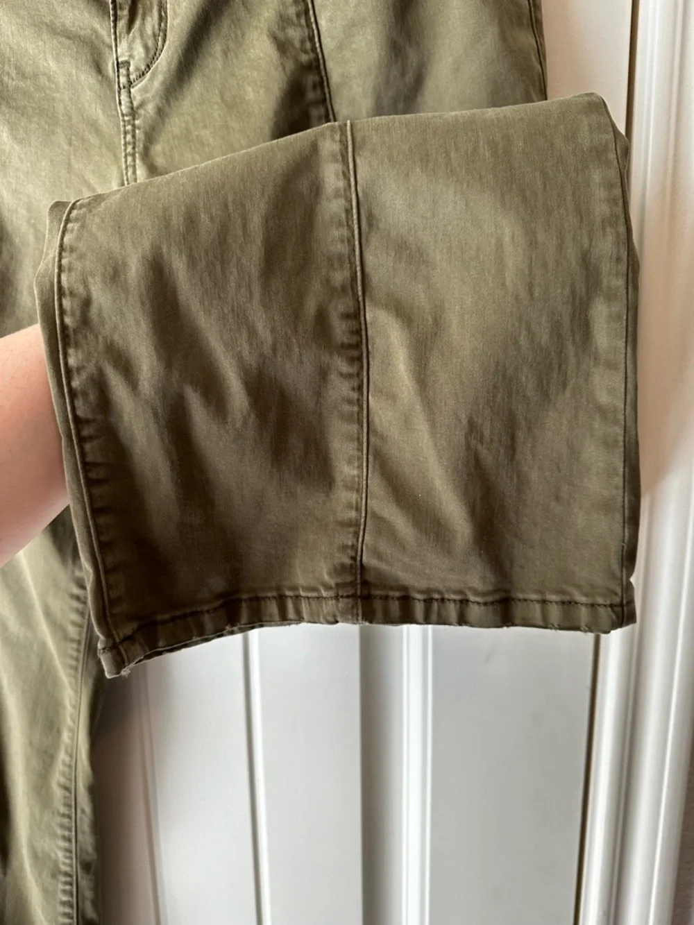 Anthropologie Pilcro Demilune Boot Olive Utility Pants - Picture 6 of 15